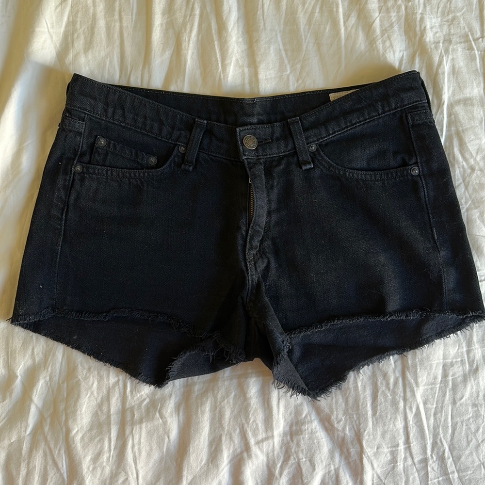 Rag and bone black cut off jean shorts
